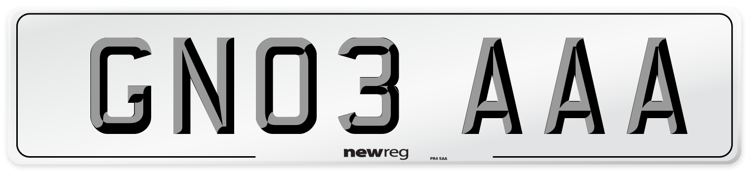GN03 AAA Number Plate from New Reg